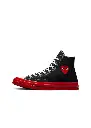 CONVERSE CHUCK TAYLOR ALL-STAR 70 HI COMME DES GARCONS PLAY BLACK RED MIDSOLE