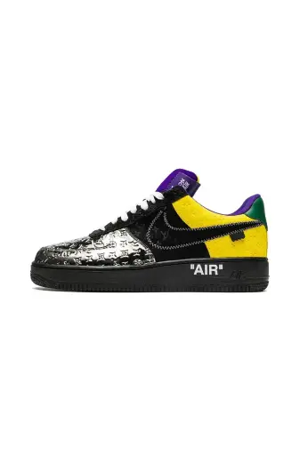 LOUIS VUITTON NIKE AIR FORCE 1 LOW BY VIRGIL ABLOH BLACK METALLIC SILVER